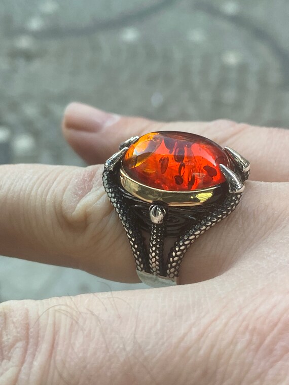 Mens amber sales ring