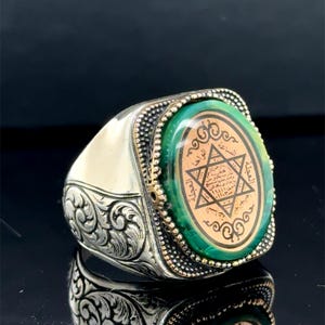 King Solomon Signet Ring, Men Star Of David Ring, Seal Of Solomon Ring, Ottoman Style Handmade Ring, 925k Sterling Silver, Gift For Men