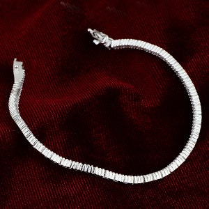 CZ Tennis Bracelet , Baguette Tennis Bracelet , Rectangular Diamond CZ Bracelet , Cubic Zircone Bracelet , 925k Sterling Silver Bracelet