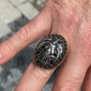 Men Handmade Eagle Ring, Large Eagle Ring Handmade Sterling Silver Ring,  Mens Eagle Ring, Adjustable Men Ring, Bird&#39;s Silver Ring