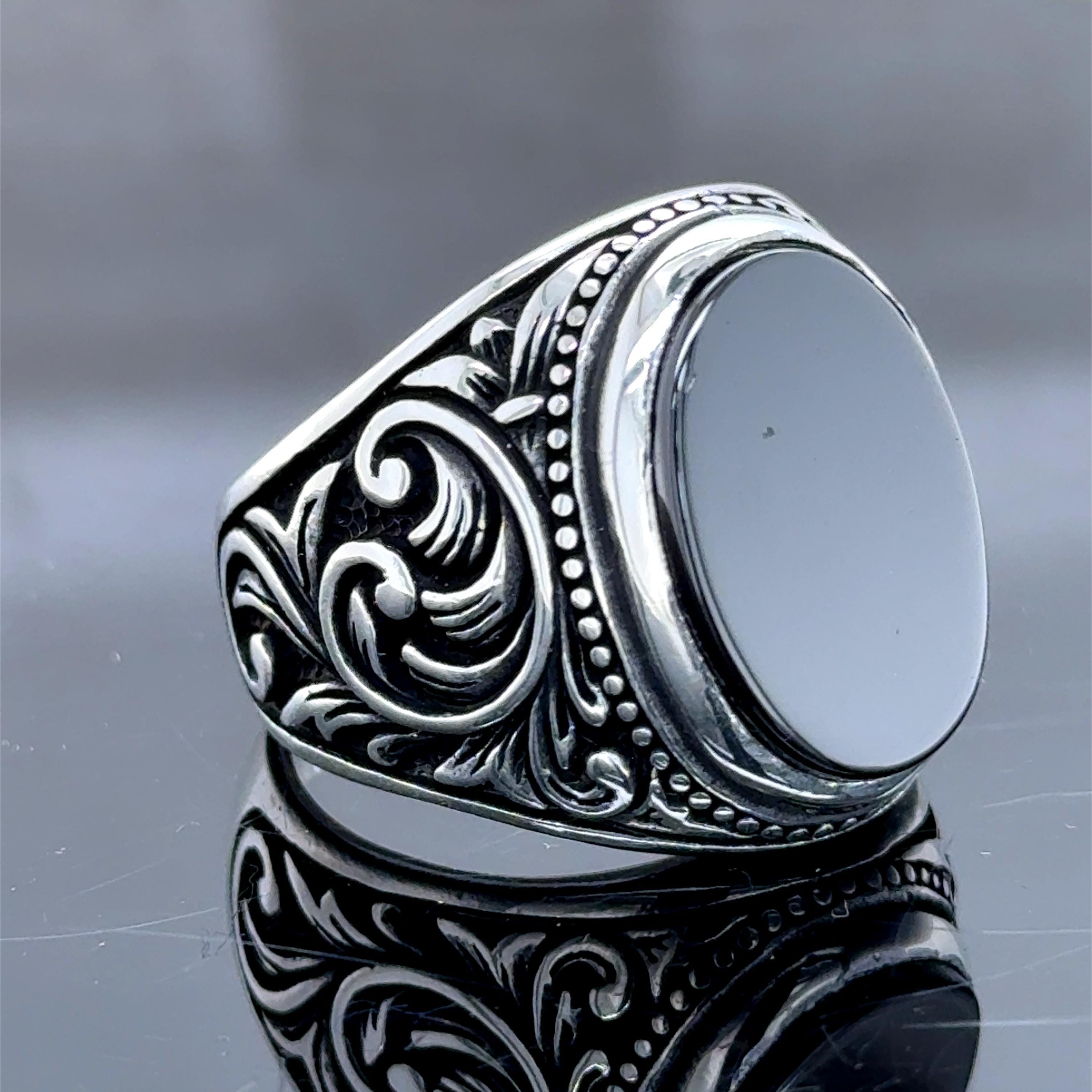 美品オニキス ルビーシルバー リング 天然石 シルバー925 ターコイズ オニキス オーバルロケット 11