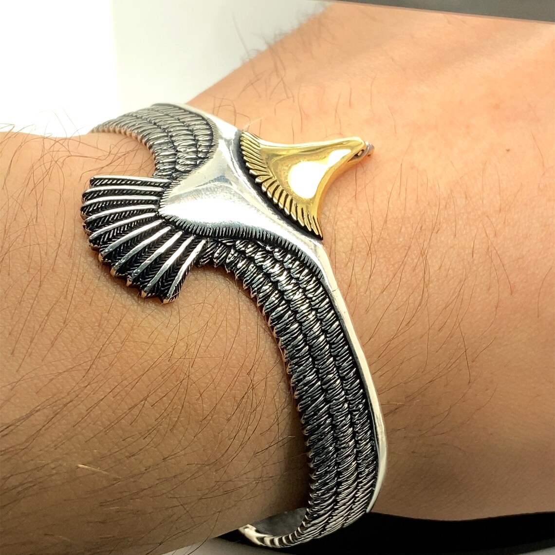 Silver Eagle Bracelet eagle Cuff Bracelet Wildlife Eagle Etsy