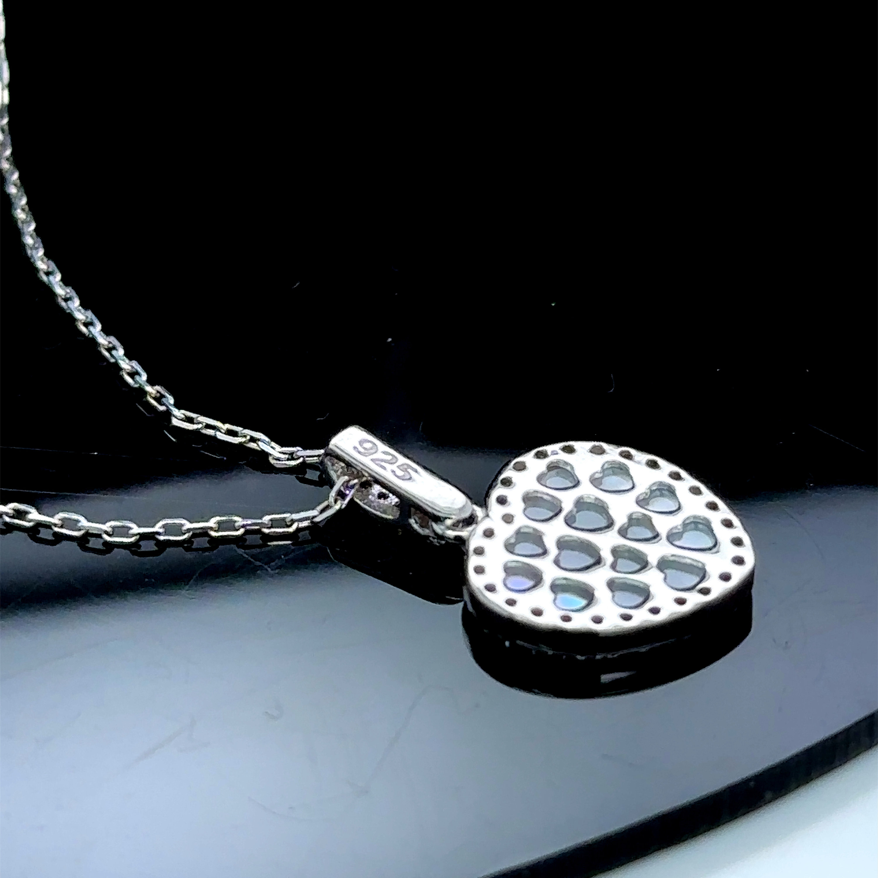 ★ROSEMONT★ Silver mother-of-pearl heart earrings necklace 1637396_16.jpg