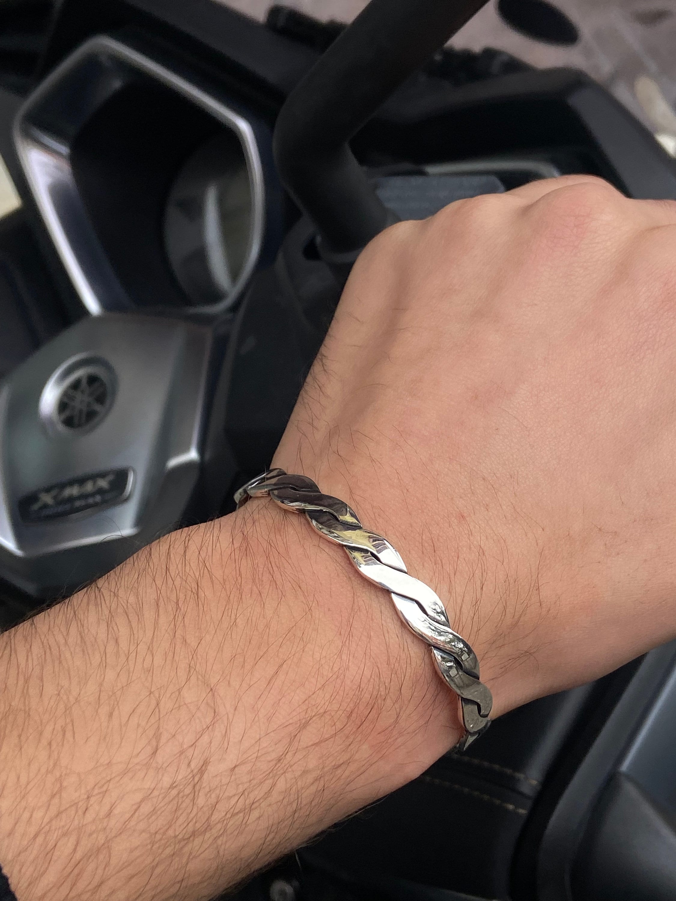 メンズチェーンモデルブレスレット、シルバーハンドメイド