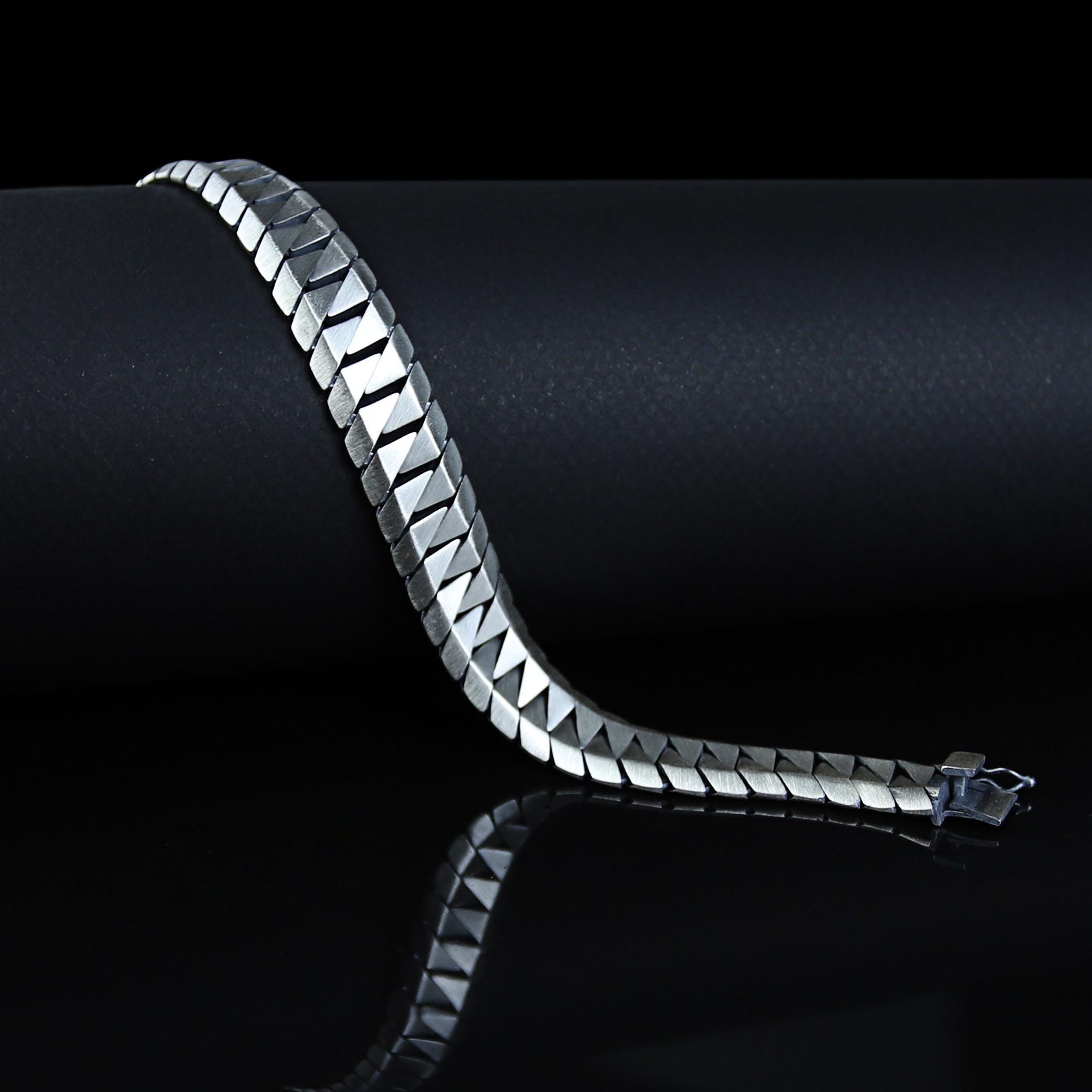 Silver 15MM Curb Chain Bracelet, Elegant Gourmet Men Bracelet