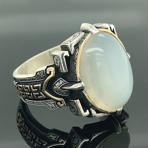Natural Moonstone Ring , Man Raw Moonstone Ring , Rainbow Moonstone Ring , Handmade Silver Ring , 925k Sterling Silver Ring , Gift For Him