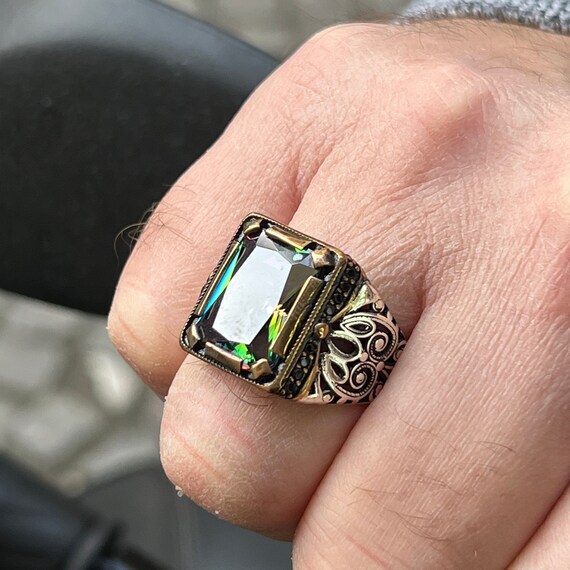 Sterling silver sale mystic topaz ring