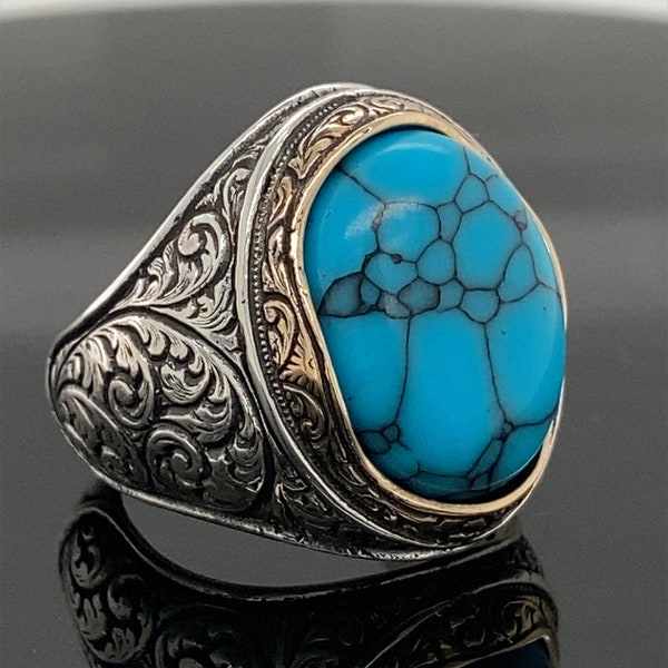 Mens Turquoise Ring - Etsy