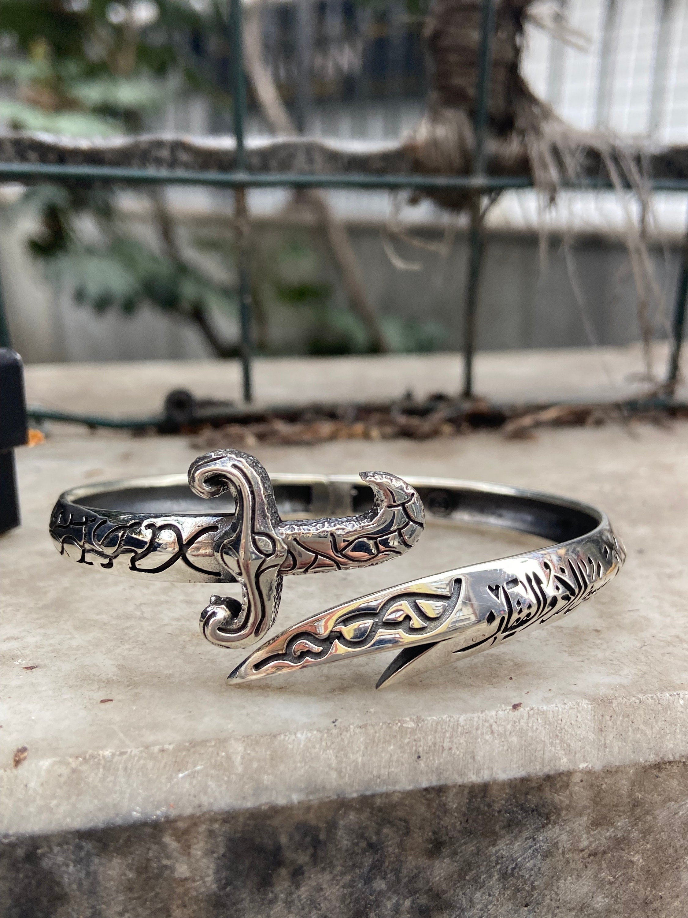 Silver Sword Bracelet , Handmade Bracelet , Mens Zulfiqar Silver Sword Bracelet , Handmade Bracelet , Mens Zulfiqar