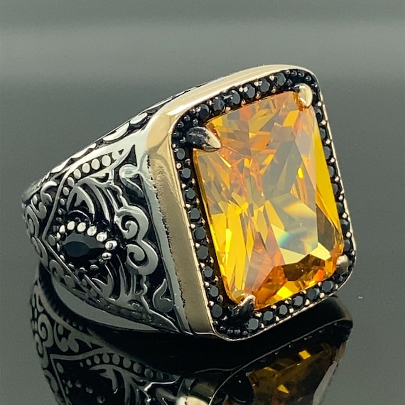 Sterling Silver Oval Citrine Class Ring with Custom Lettering - Dianna Rae  Jewelry