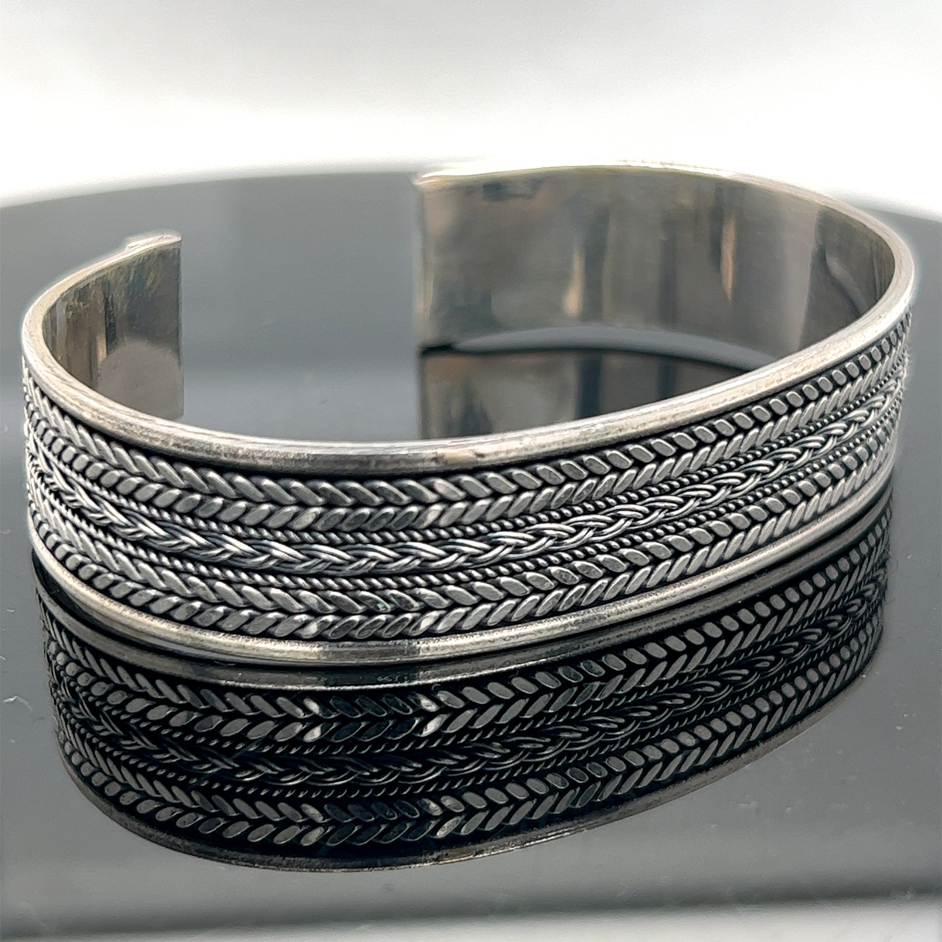 Männer Silberarmband , Handgemachtes Manschettenarmband , Sterling Silber Armband , Verstellbares Silberarmband , 925k Sterling Silber Vintage Armband