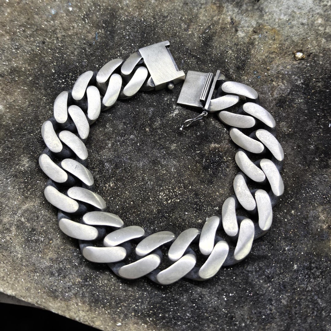 925 Sterling Silver Silver Chain Bracelet, Thick Chain 925 Sterling Silver Silver Chain Bracelet, Thick Chain