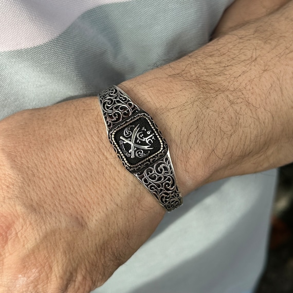 Silver Sword Zulfiqar Bracelet , Adjustable Sword Bracelet