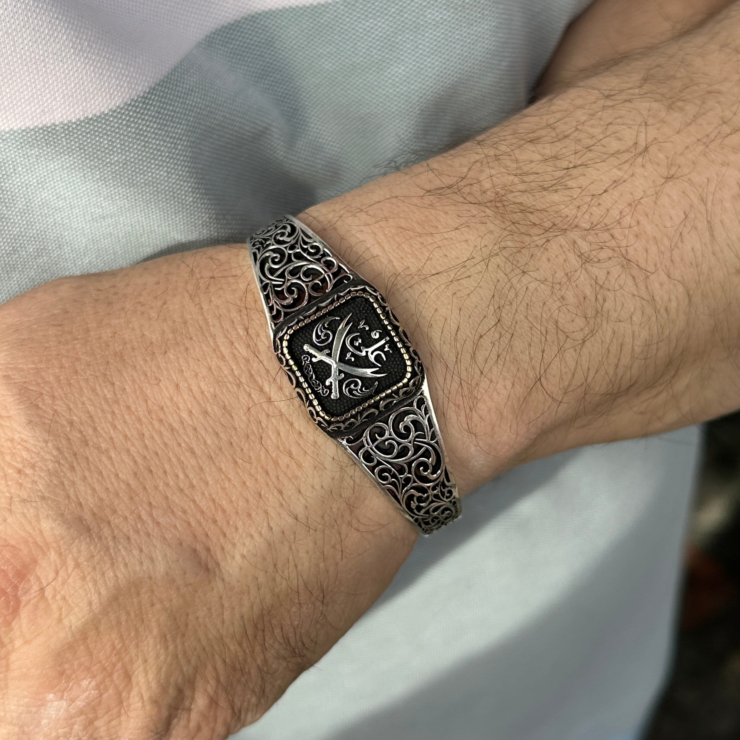 Silver Sword Zulfiqar Bracelet , Adjustable Sword Bracelet