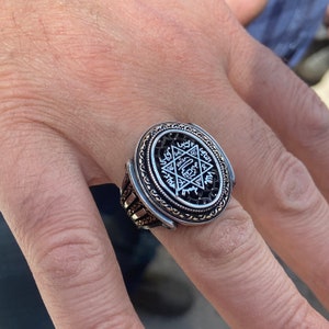 Silver Seal Of Solomon Ring , Solomon Signet Ring , David Ring ,  King Solomon Ring , 925k Sterling Handmade Silver Ring , Gift For Him