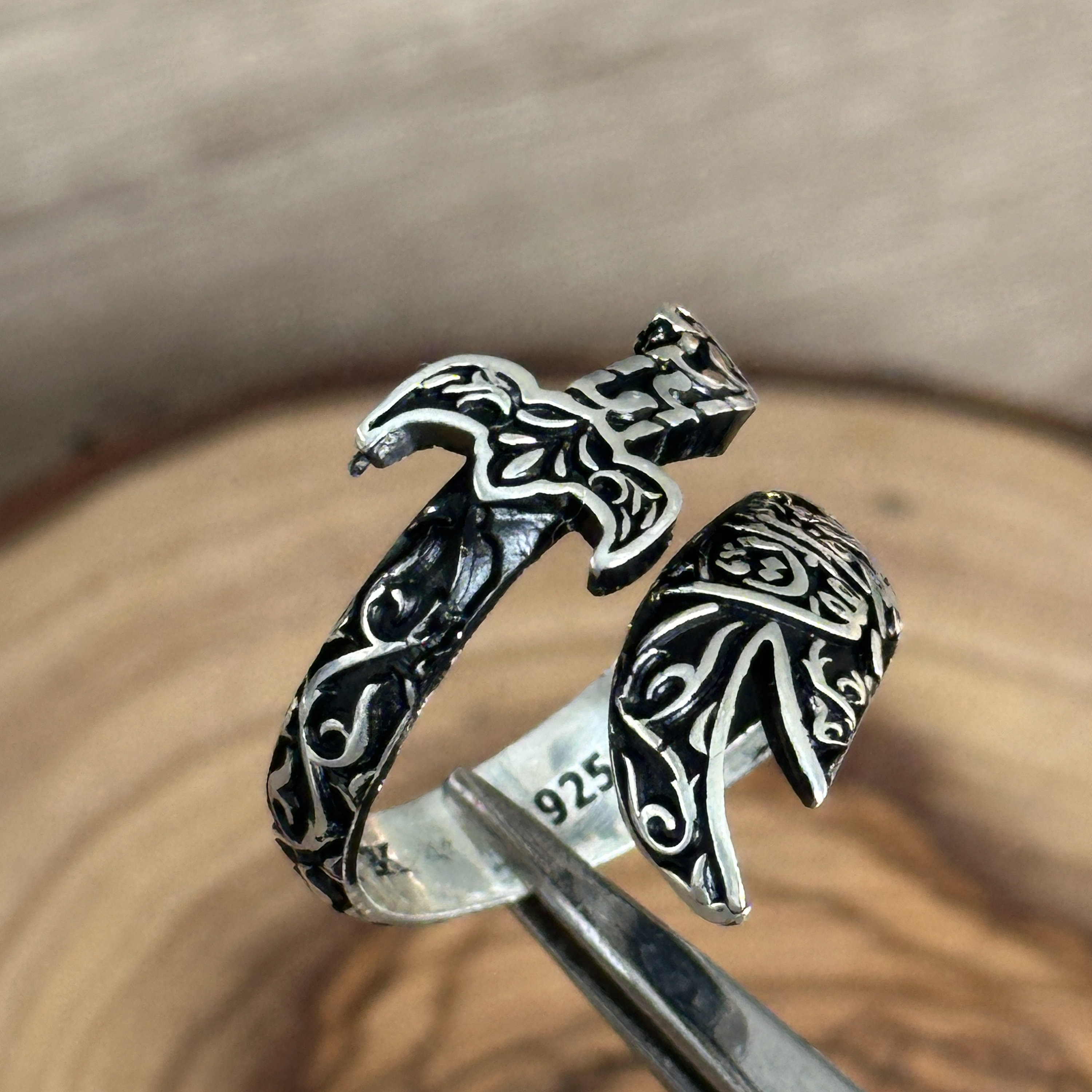 Hz. Ali's Zulfiqar Ring, Ali Sword Ring, Adjustable Zulfiqar Ring