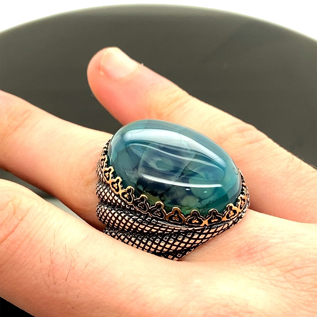 Herren Ring Achat Stein Ring Jemen Achat Ring Osmanischer Etsy.de