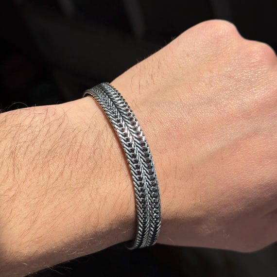 925 Sterling Silver Chain Bracelet, Heavy Chain Men Bracelet