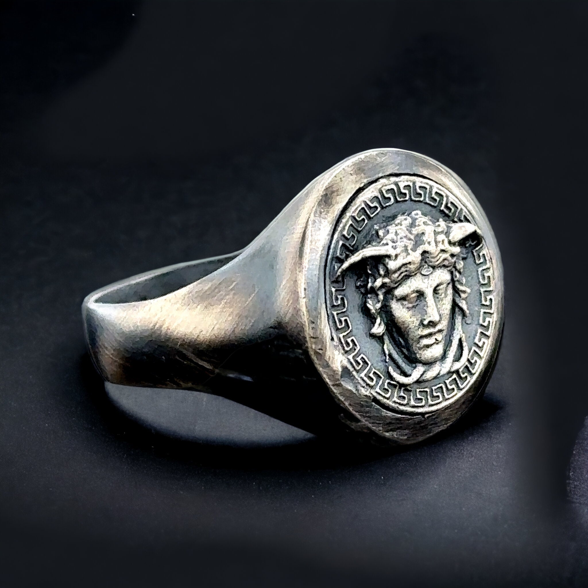 Silver Handmade Medusa Ring , Greek Mythology Ring, Medusa Gothic
