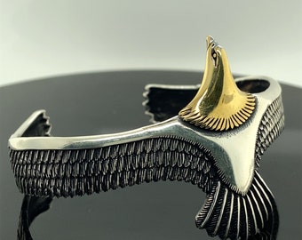 Silver Eagle Bracelet and Eagle Ring , Men Eagle Ring