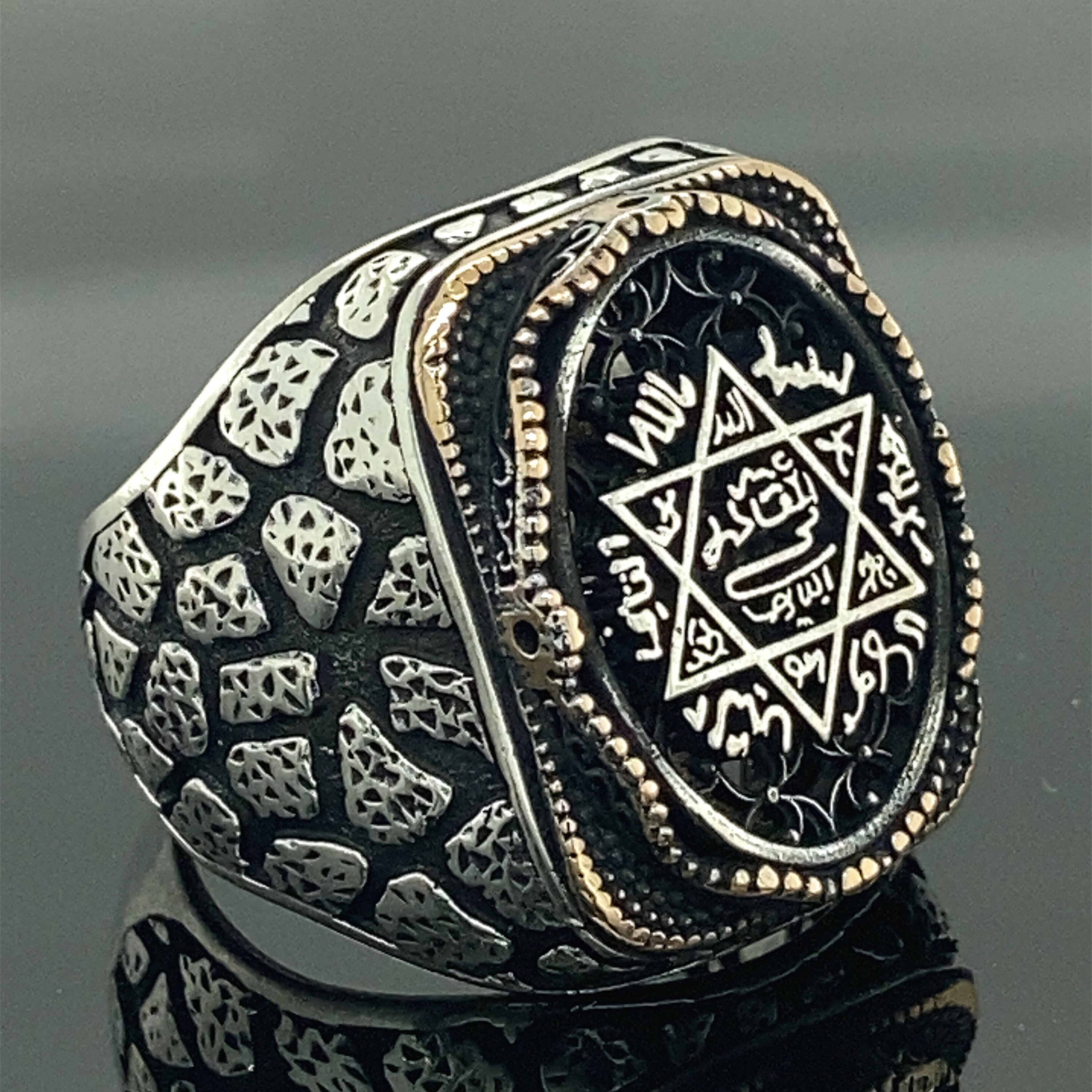 男性用ソロモンの印章リング、シルバーソロモン印章リング