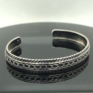 Men Handmade Bracelet , Silver Cuff Bracelet , Silver Adjustable Bracelet , Silver Bangle Bracelet , 925k Sterling Silver