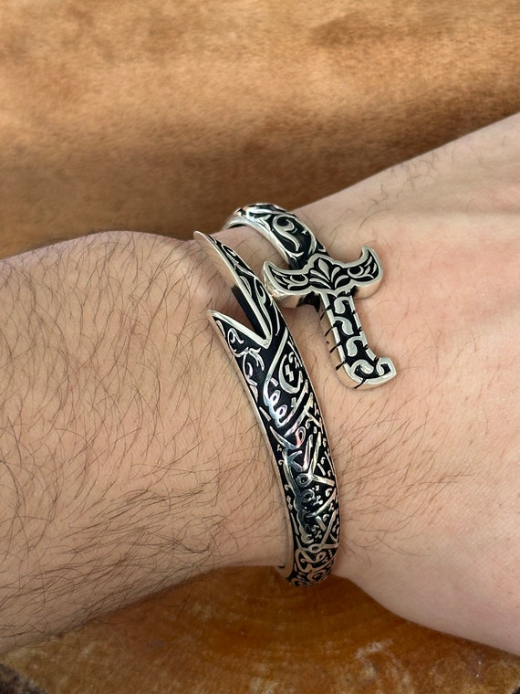 Hz. Ali's Zulfiqar Bracelet, Silver Sword Adjustable Bracelet