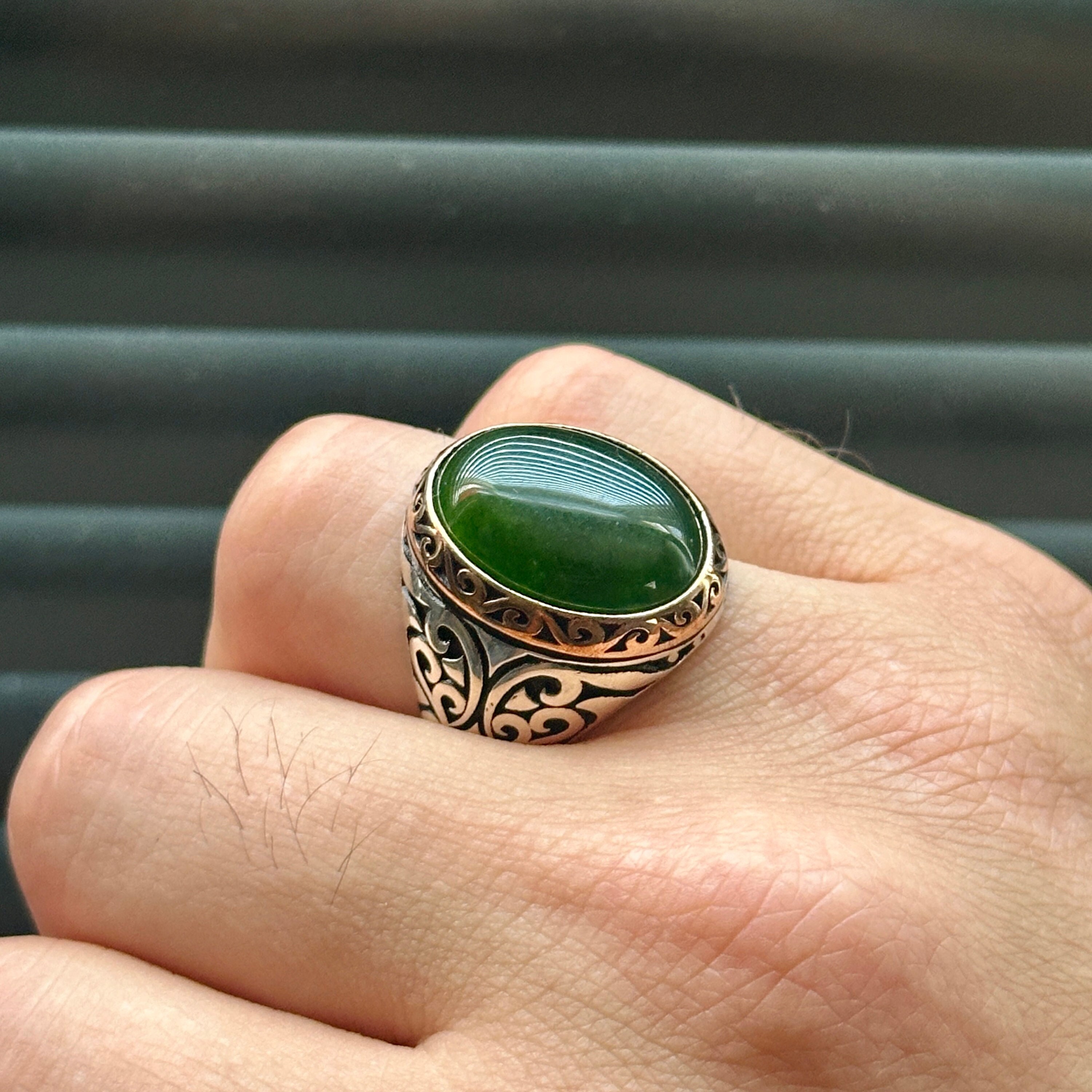 SILVER925 BIG GREEN STONE RING/シルバー/リング SILVER925 BIG GREEN STONE RING/シルバー/リング