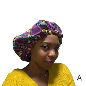 African print bonnets,Reversible bonnets,Satin lined bonnets,Gift idea,Adjustable bonnets,Adult and Children bonnets,Family matching bonnets