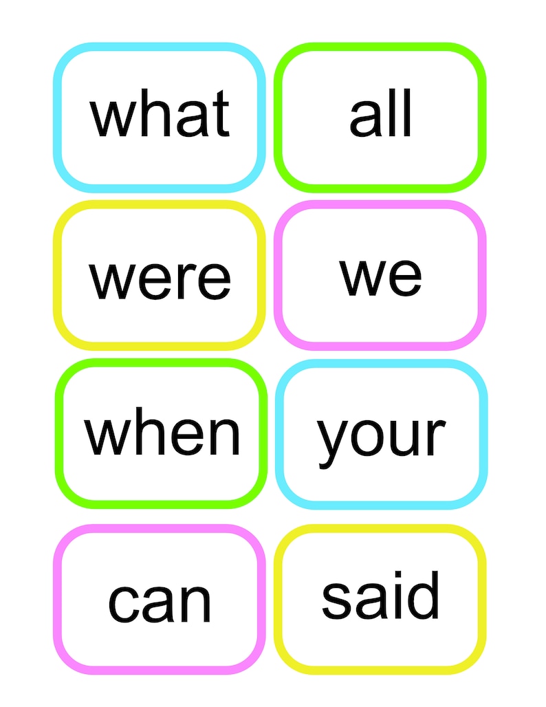Printable. My First 100 Sight Words. Flash Cards. Kindergarten to First ...