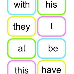 Printable. My First 100 Sight Words. Flash Cards. Kindergarten to First ...