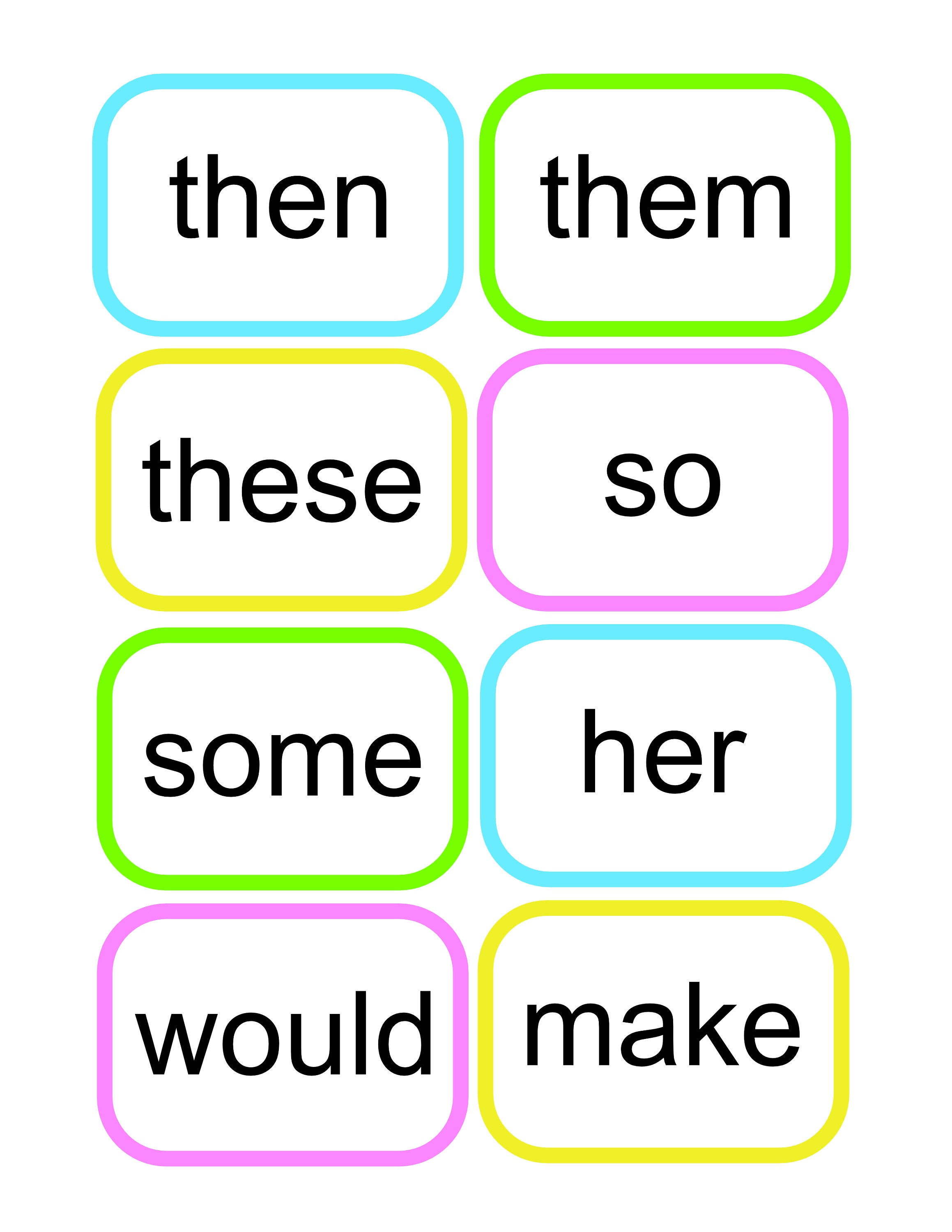 Printable. My First 100 Sight Words. Flash Cards. Kindergarten to First ...