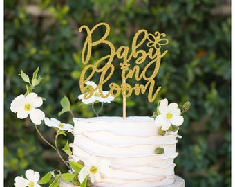 Baby in Bloom Cake Topper, Baby Shower Cake Topper, Spring Baby Shower Cake  Topper 