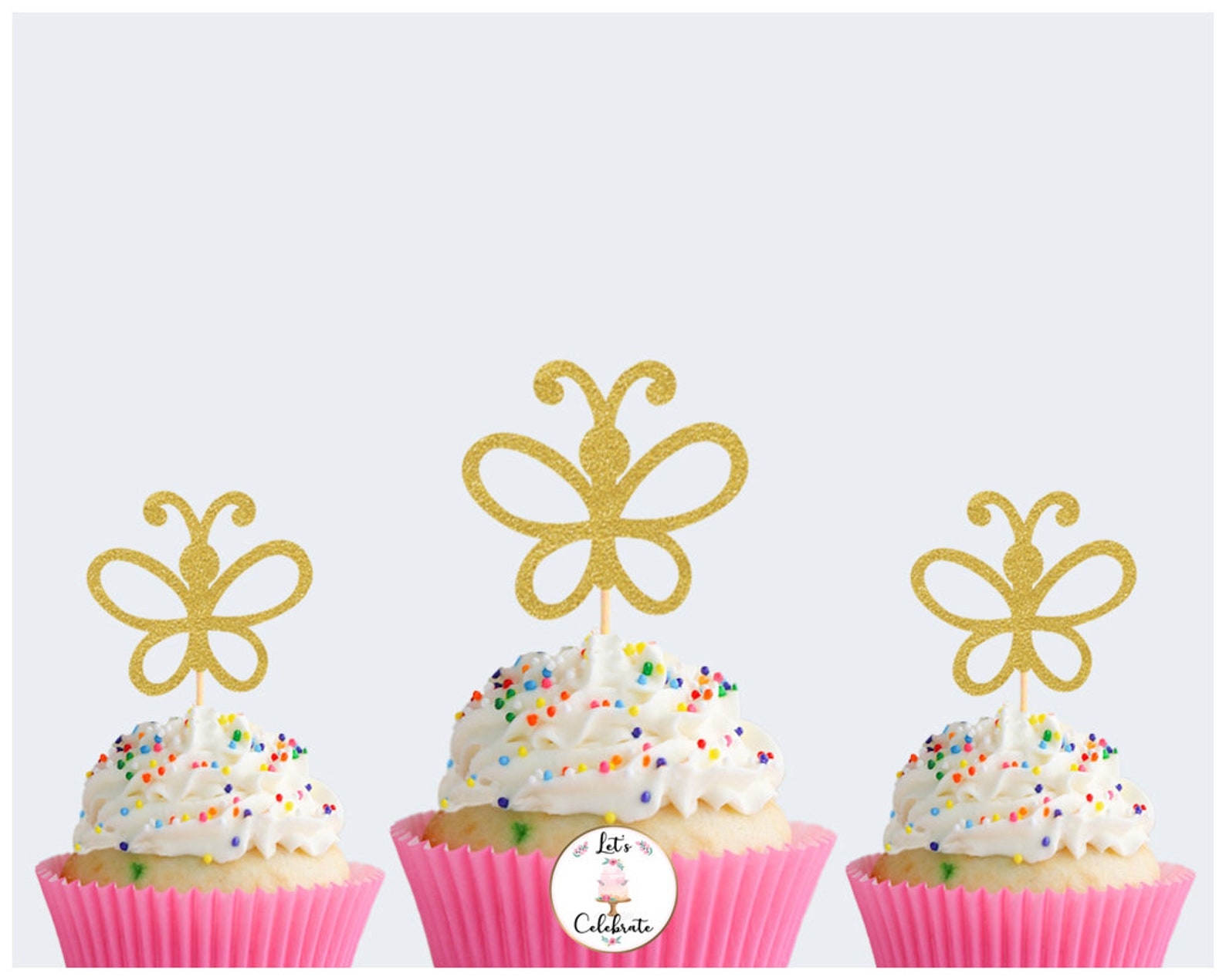 Butterfly Cupcake Topper Birthday Cupcake Topper Baby Shower Etsy