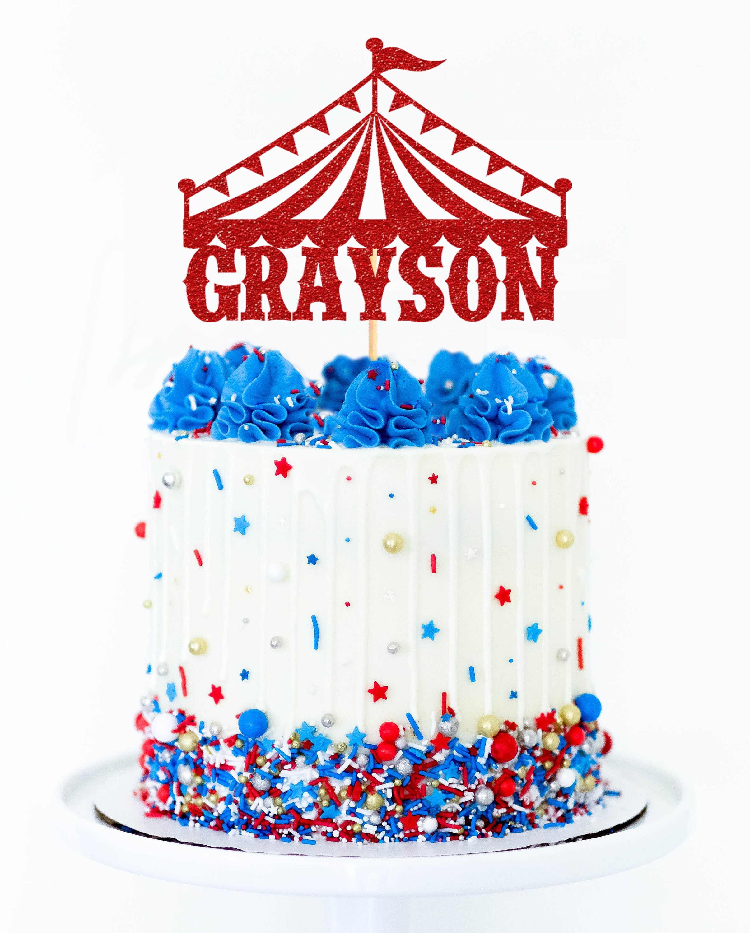 JeVenis Décoration de gâteau de cirque Cirque Topper de gâteau Carnaval  Décorations de gâteau d'anniversaire