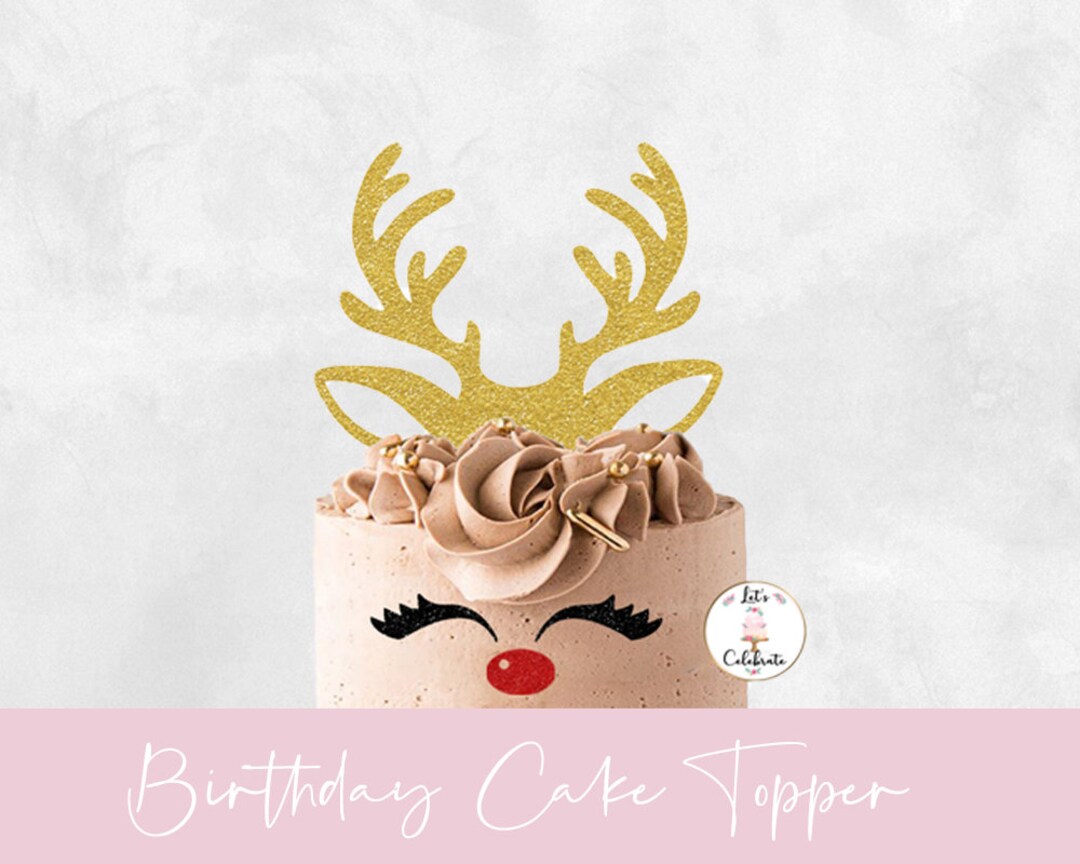Reindeer Cake Topper Christmas Cake Topper Reindeer Birthday - Etsy Canada