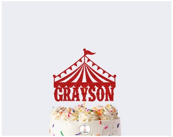 Circus Cake Topper, Carnival Theme Birthday Party, Personalized Cake Topper