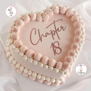 Chapter 18 Birthday Cake Charm, Heart Cake Decoration, 18th Birthday Cake Charm, Custom Age Cake Decoration