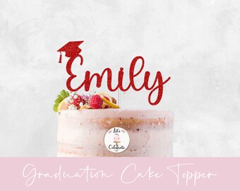 Graduation Custom Cake Topper Personalized Name Graduation 2024 Congrats Grad Centerpiece Party Decoration