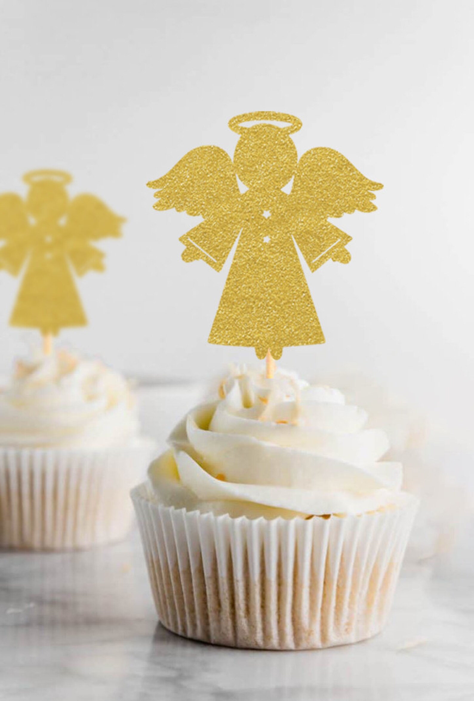 Angel Cupcake Toppers Baptism Cupcake Topper First Communion Etsy