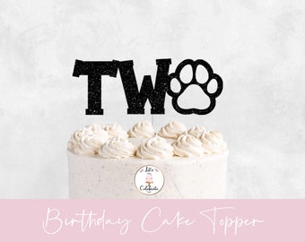 Two Paw Cake Topper, Puppy Birthday party