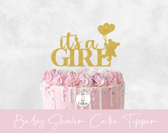 It's a Girl Cake Topper, Baby Shower Cake Topper, Gender Reveal Cake Topper