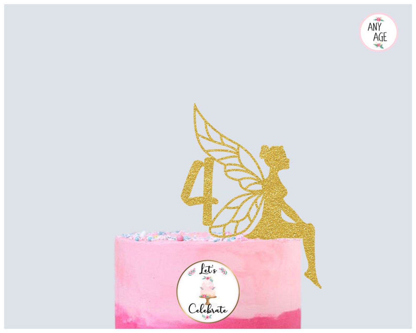 Fairy Cake Topper Fairy Birthday Custom Age Cake Topper Etsy Canada