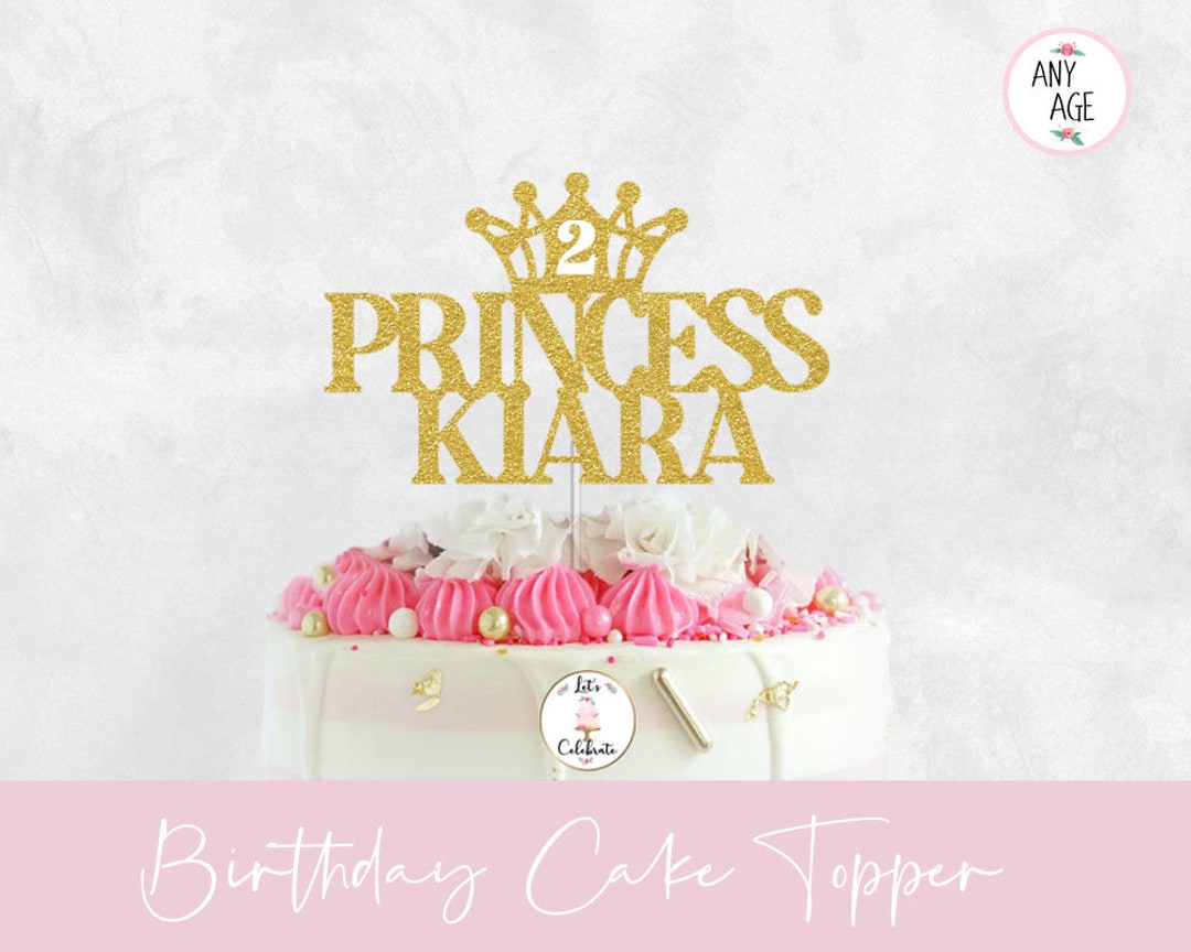 Décorations de gâteau d'anniversaire en acrylique pour filles, fournitures  de fête de princesse, beurre de