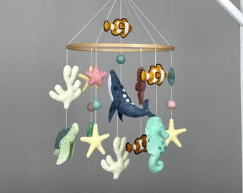 Ocean baby mobile neutral Sea creature mobile Under the sea mobile Nautical crib mobile Sea animals mobile