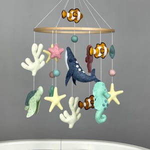 Ocean baby mobile neutral Sea creature mobile Under the sea mobile Nautical crib mobile Sea animals mobile