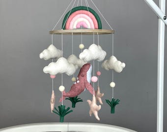 Mobile baleine décoration chambre d'enfant océan Mobile nautique mobile bébé fille baleine mobile mobile rose arc-en-ciel océan baby shower