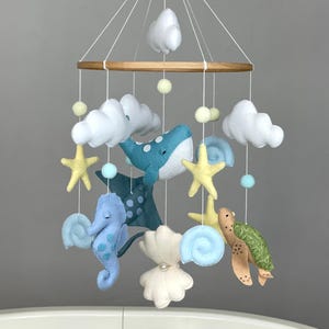 Ocean baby mobile neutral Nautical crib mobile Sea creature mobile Under the sea mobile whale personalized New mom gift