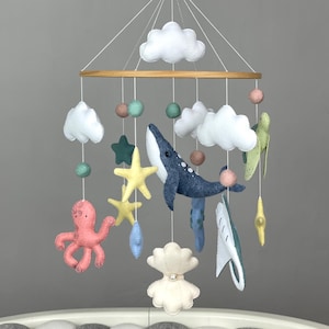 Ocean baby mobile crib Nautical nursery decor Sea animals mobile Under the sea mobile Neutal baby mobile Ocean baby shower gift