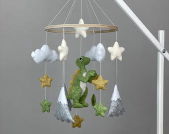 Dinosaur baby mobile boy Dinosaur nursery decor Baby boy mobile Baby crib mobile Felt hanging mobile Dinosaur baby shower New baby boy gift